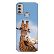 TPU чохол Demsky Милые жирафы для Motorola Moto E40