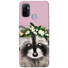 TPU чохол Demsky Raccoon in flowers для Oppo A53 / A32 / A33