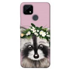 TPU чохол Demsky Raccoon in flowers для Realme C21