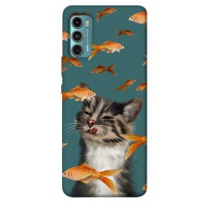 TPU чехол Demsky Cat with fish для Motorola Moto G60