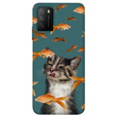 TPU чохол Demsky Cat with fish для Xiaomi Poco M3