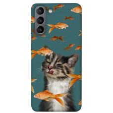 TPU чохол Demsky Cat with fish для Samsung Galaxy S21