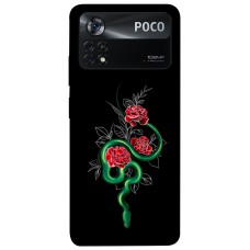TPU чохол Demsky Snake in flowers для Xiaomi Poco X4 Pro 5G
