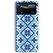 TPU чохол Demsky Синя вишиванка для Xiaomi Poco X4 Pro 5G