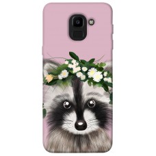 TPU чехол Demsky Raccoon in flowers для Samsung J600F Galaxy J6 (2018)