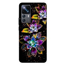 TPU чехол Demsky Flowers on black для Xiaomi 12T / 12T Pro