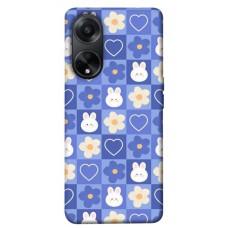 TPU чохол Demsky Кролики-квіточки для Oppo A98