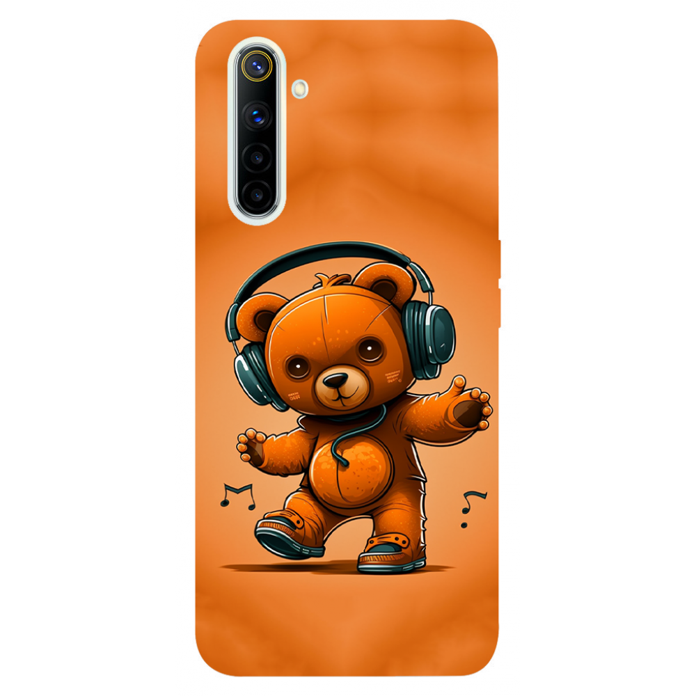 TPU чехол Demsky ведмежа меломан (bear listening music) для Realme 6
