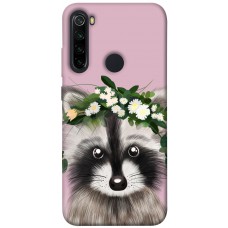 TPU чохол Demsky Raccoon in flowers для Xiaomi Redmi Note 8