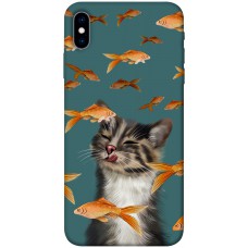 TPU чехол Demsky Cat with fish для Apple iPhone X (5.8")