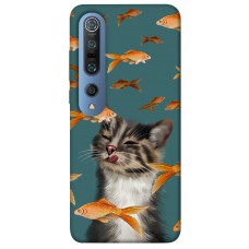 TPU чехол Demsky Cat with fish для Xiaomi Mi 10 / Mi 10 Pro