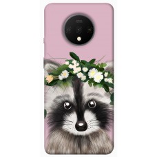 TPU чохол Demsky Raccoon in flowers для OnePlus 7T