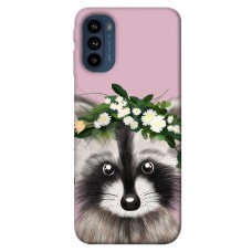 TPU чохол Demsky Raccoon in flowers для Motorola Moto G41