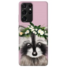 TPU чохол Demsky Raccoon in flowers для Samsung Galaxy S21 Ultra