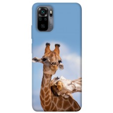TPU чохол Demsky Милые жирафы для Xiaomi Redmi Note 10 / Note 10s