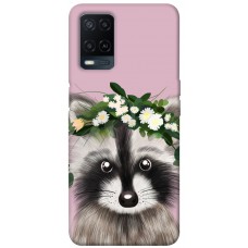 TPU чохол Demsky Raccoon in flowers для Oppo A54 4G