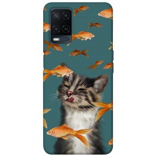 TPU чохол Demsky Cat with fish для Oppo A54 4G