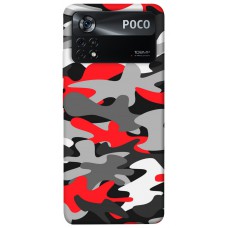 TPU чохол Demsky Красно-серый камуфляж для Xiaomi Poco X4 Pro 5G