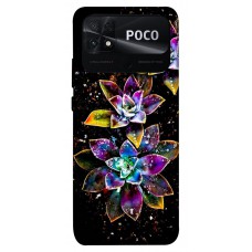 TPU чохол Demsky Flowers on black для Xiaomi Poco C40