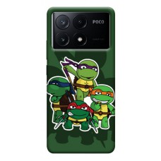 TPU чехол Demsky Green turtles для Xiaomi Poco X6