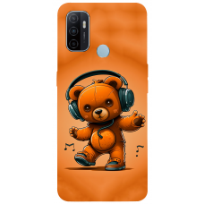 TPU чехол Demsky ведмежа меломан (bear listening music) для Oppo A53 / A32 / A33