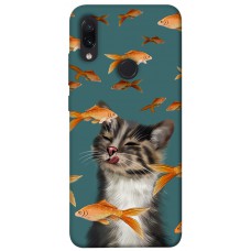 TPU чехол Demsky Cat with fish для Xiaomi Redmi Note 7 / Note 7 Pro / Note 7s