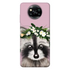 TPU чехол Demsky Raccoon in flowers для Xiaomi Poco X3 NFC / Poco X3 Pro