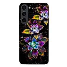 TPU чехол Demsky Flowers on black для Samsung Galaxy S23