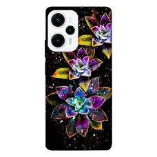 TPU чехол Demsky Flowers on black для Xiaomi Poco F5 Pro