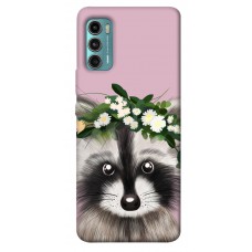 TPU чехол Demsky Raccoon in flowers для Motorola Moto G60