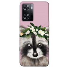 TPU чехол Demsky Raccoon in flowers для Oppo A57s