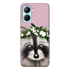 TPU чехол Demsky Raccoon in flowers для Realme C33