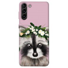 TPU чехол Demsky Raccoon in flowers для Samsung Galaxy S21+