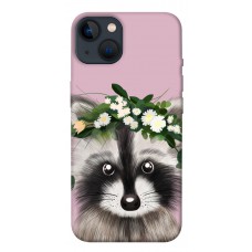 TPU чохол Demsky Raccoon in flowers для Apple iPhone 13 (6.1")