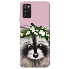 TPU чехол Demsky Raccoon in flowers для Samsung Galaxy A03s