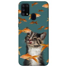 TPU чохол Demsky Cat with fish для Samsung Galaxy M31
