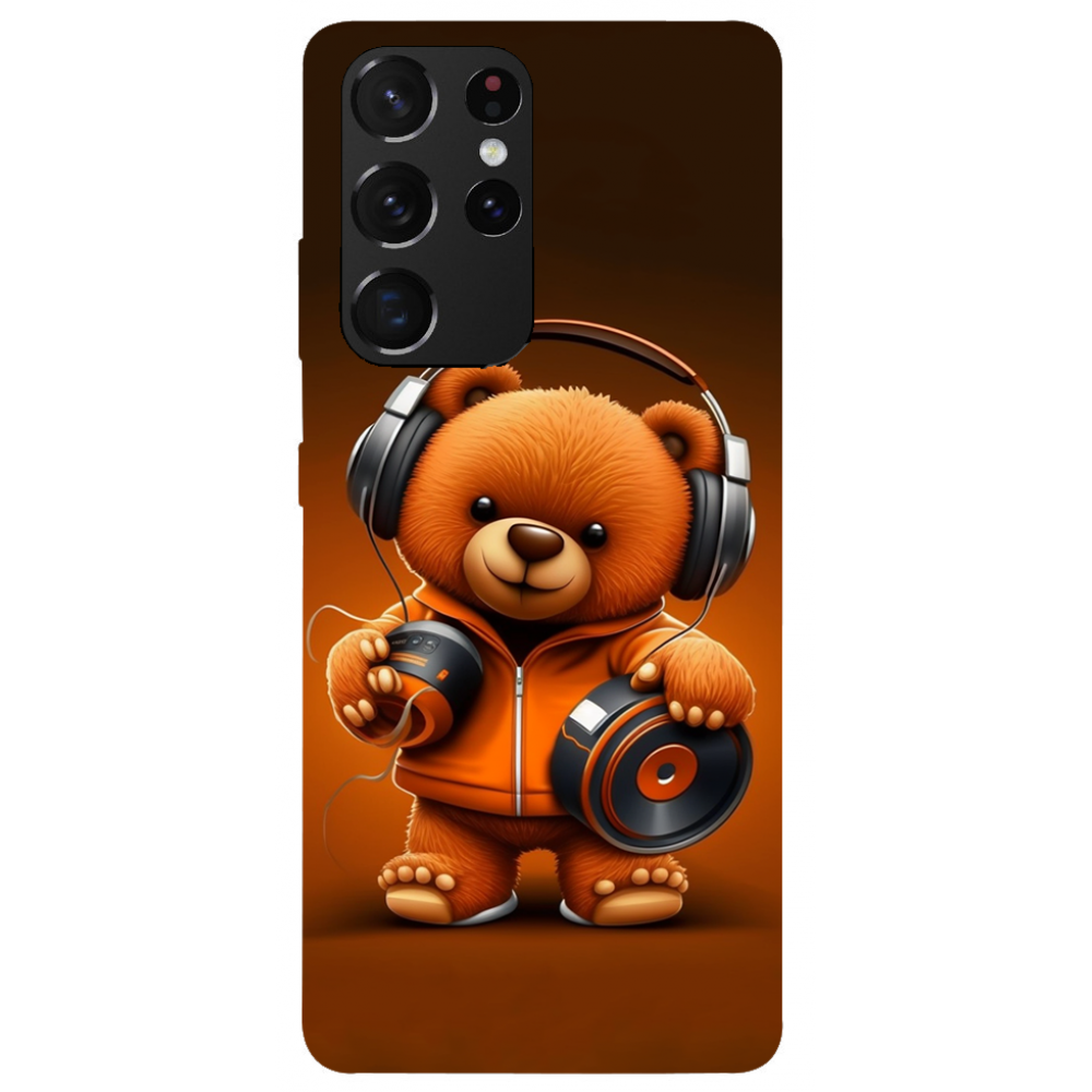 TPU чехол Demsky ведмежа меломан 2 (bear listening music) для Samsung Galaxy S21 Ultra