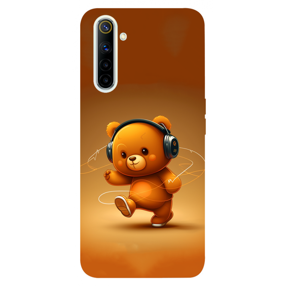 TPU чехол Demsky ведмежа меломан 3 (bear listening music) для Realme 6
