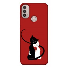 TPU чохол Demsky Влюбленные коты для Motorola Moto E40