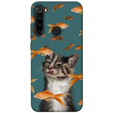 TPU чехол Demsky Cat with fish для Xiaomi Redmi Note 8