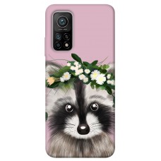 TPU чехол Demsky Raccoon in flowers для Xiaomi Mi 10T