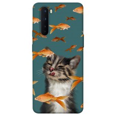 TPU чехол Demsky Cat with fish для OnePlus Nord