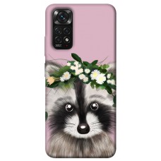 TPU чохол Demsky Raccoon in flowers для Xiaomi Redmi Note 11 (Global) / Note 11S