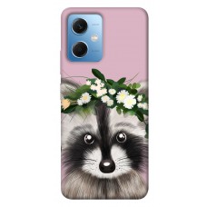 TPU чохол Demsky Raccoon in flowers для Xiaomi Poco X5 5G