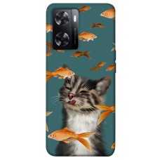 TPU чехол Demsky Cat with fish для Oppo A57s