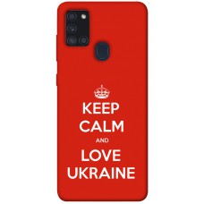 TPU чохол Demsky Keep calm and love Ukraine для Samsung Galaxy A21s