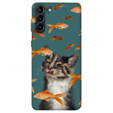 TPU чехол Demsky Cat with fish для Samsung Galaxy S21+