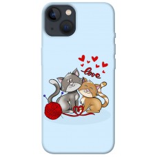 TPU чохол Demsky Два кота Love для Apple iPhone 13 (6.1")
