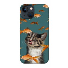 TPU чохол Demsky Cat with fish для Apple iPhone 13 mini (5.4")