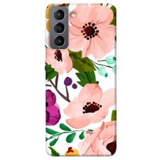 TPU чохол Demsky Акварельные цветы для Samsung Galaxy S21 FE